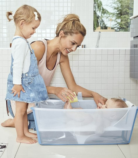 Bañera Stokke® Flexi Bath® con soporte para recién nacido Ocean Blue