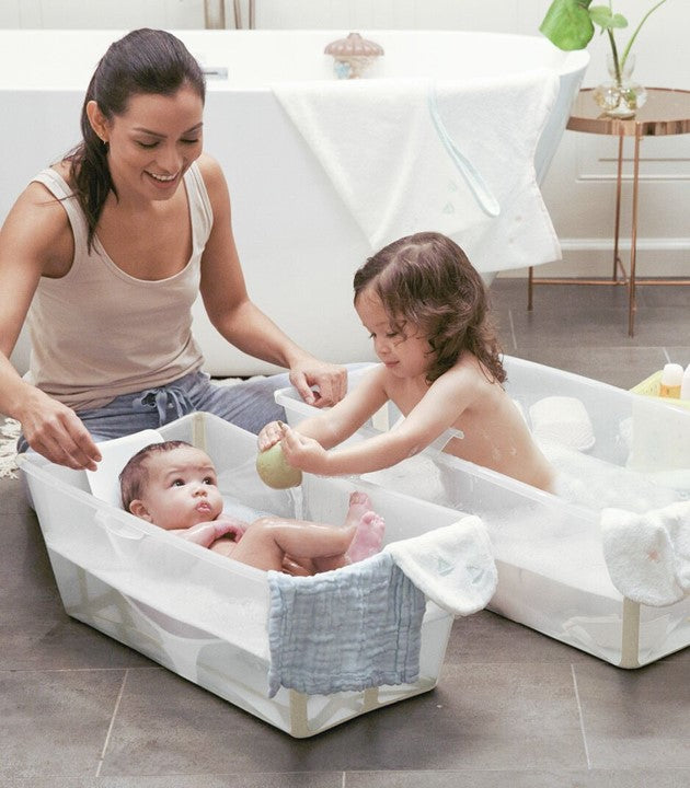 Bañera Stokke® Flexi Bath® XL con soporte para recién nacido Sandy Beige