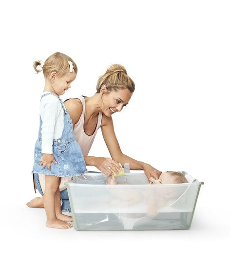 Bañera Stokke® Flexi Bath® XL con soporte para recién nacido Green