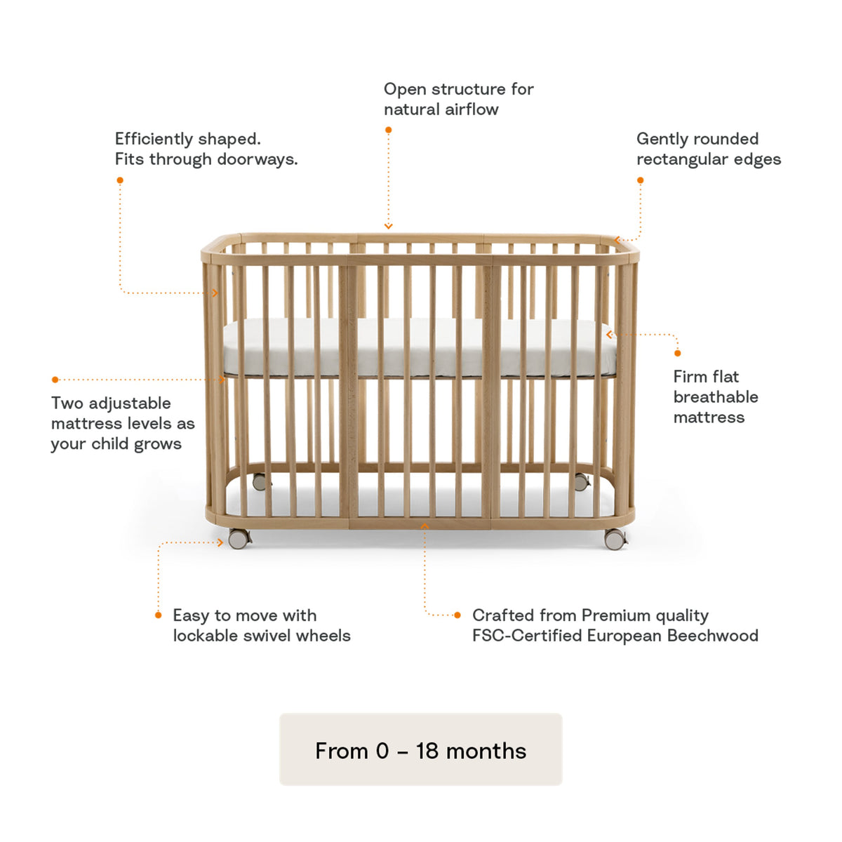 Cuna evolutiva Nighti™ Vanilla White
