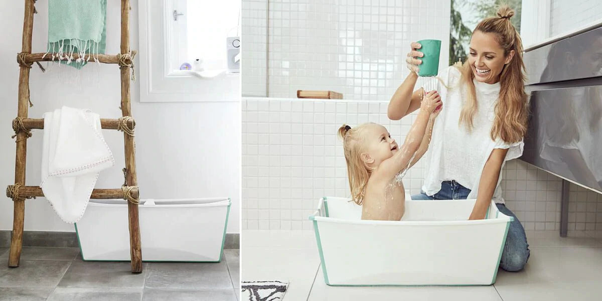 Set de Bañera Plegable Bebé Flexi Bath XL Blanco con Asiento